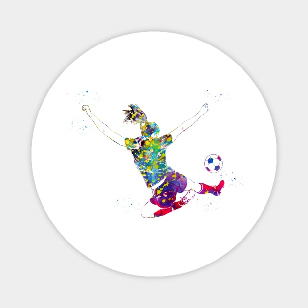 Soccer Player Girl Magnet by erzebeth